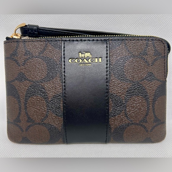 NWT Coach City Style Wristlet, Brown - Picture 1 of 9